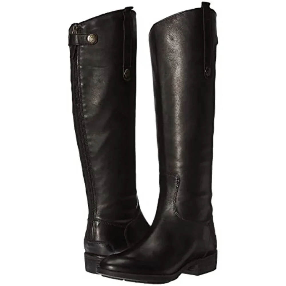 Sam Edelman Black Tall Leather Riding Boots
